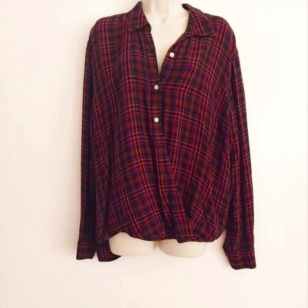 Mossimo Supply Co Plaid Top XL